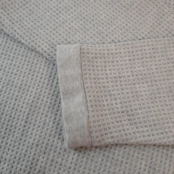 Garnet Hill Organic Cotton Gray Thermal Knit Raglan Top L Base Layer Gorpcore - Picture 2 of 7